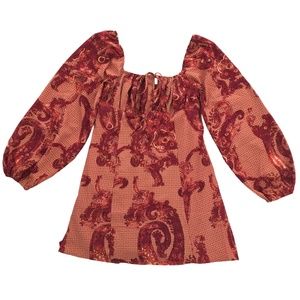 Urban Outfitters Vivienne Printed Long Sleeve Mini Dress Large NWT